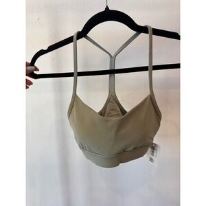 Lululemon Flow Y Nulu Bra Fog Green Yoga Sports Bra LW2CTIS Size 4 NWT